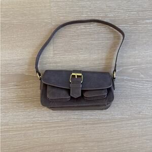No Brand Shoulder Bag Buckle Pockets Brown